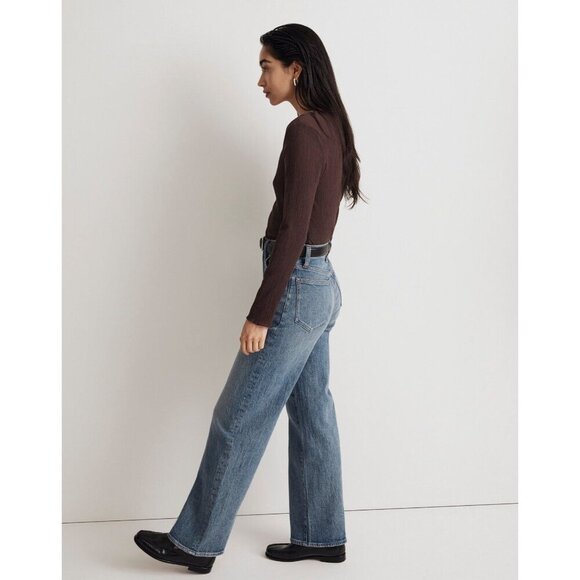 Madewell Semi-Sheer Shirred V-Neck Top in Chocolate Raisin XS mall New Womens - Picture 3 of 9